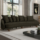 Sofá Living 3 Lugares 265cm Pés Madeira Morales Com Almofadas