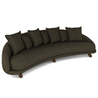 Sofá Living 3 Lugares 265cm Pés Madeira Morales Com Almofadas