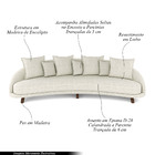 Sofá Living 3 Lugares 265cm Pés Madeira Morales Com Almofadas