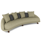 Sofá Living 3 Lugares 265cm Pés Madeira Morales Com Almofadas