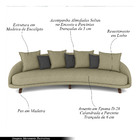 Sofá Living 3 Lugares 265cm Pés Madeira Morales Com Almofadas