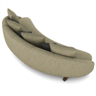 Sofá Living 3 Lugares 265cm Pés Madeira Morales Com Almofadas