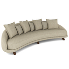 Sofá Living 3 Lugares 265cm Pés Madeira Morales Com Almofadas