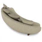 Sofá Living 3 Lugares 265cm Pés Madeira Morales Com Almofadas