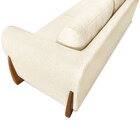 Sofá Living 3 Lugares 2 00m Lottus Linho Bege Pés Castanho -