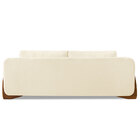 Sofá Living 3 Lugares 2 00m Lottus Linho Bege Pés Castanho -