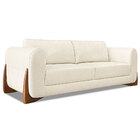 Sofá Living 3 Lugares 2 00m Lottus Linho Pés Castanho - Palla