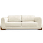 Sofá Living 3 Lugares 2 00m Lottus Linho Pés Castanho - Palla