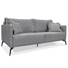 Sofá Living 3 Lugares 2 00m Sirius Linho Grafite Pés Metálico