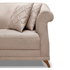 Sofá Living 3 Lugares 2 00m Vênus Linho Areia Pés Castanho -