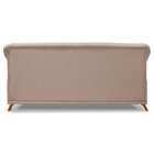 Sofá Living 3 Lugares 2 00m Vênus Linho Areia Pés Castanho -