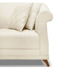 Sofá Living 3 Lugares 2 00m Vênus Linho Pés Castanho - Pallaz