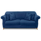 Sofá Living 3 Lugares 2 00m Vênus Suede Pés Castanho - Pallaz