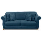 Sofá Living 3 Lugares 2 00m Vênus Veludo Azul Marinho Pés Cas