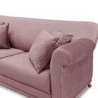 Sofá Living 3 Lugares 2 00m Vênus Veludo Pés Castanho - Palla