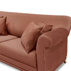 Sofá Living 3 Lugares 2 00m Vênus Veludo Pés Castanho - Palla