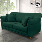 Sofá Living 3 Lugares 2 00m Vênus Veludo Verde Floresta Pés C