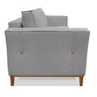 Sofá Living 3 Lugares 2 10m Vega Linho Grafite Pés Castanho -