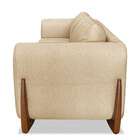 Sofá Living 3 Lugares 2 20m Lottus Linho Dourado Pés Castanho