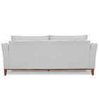 Sofá Living 3 Lugares 2 30m Vega Linho Cinza Pés Castanho - P