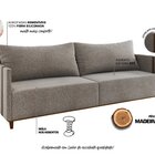 Sofá Living 3 Lugares 2m Linho Louis Kaki Durango