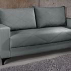 Sofá Living 3 Lugares 3031 Lufer Estofados Cinza