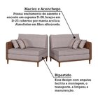 Sofá Living 3 Lugares Bipartido Com Pés Em Madeira Maciça 172