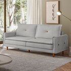 Sofá Living 3 Lugares Com Pés Em Madeira Maciça 210cm Sololá