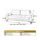 Sofá Living 3 Lugares Em Linho Orion Bege