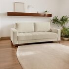 Sofá Living 3 Lugares Em Linho Orion Bege Claro