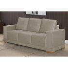 Sofá Living 3 Lugares Em Veludo Filadélfia Yescasa Castor