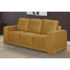 Sofá Living 3 Lugares Em Veludo Filadélfia Yescasa Mostarda