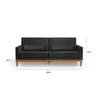 Sofá Living 3 Lugares Julie 200cm Nabas Estofados Preto