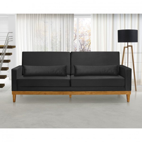Sofá Living 3 Lugares Julie 200cm Nabas Estofados Preto