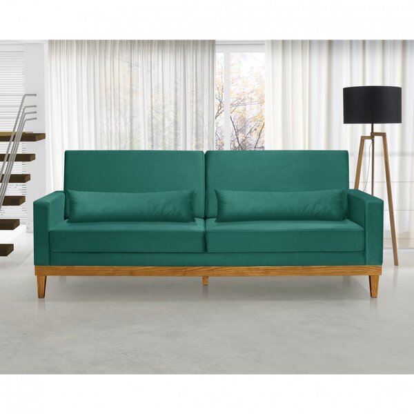 Sofá Living 3 Lugares Julie 220cm Nabas Estofados Verde