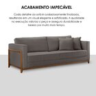 Sofá Living 3 Lugares Linho 194cm Paris Cinza Escuro