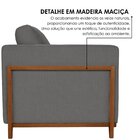 Sofá Living 3 Lugares Linho 194cm Paris Cinza Escuro