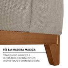 Sofá Living 3 Lugares Linho 214cm Paris Cru