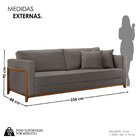 Sofá Living 3 Lugares Linho 234cm Paris Cinza Escuro