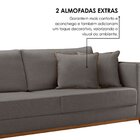 Sofá Living 3 Lugares Linho 234cm Paris Cinza Escuro