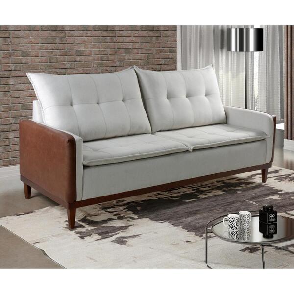 Sofá Living 3 Lugares Miami Linho Corino Nn Estofados 2,00cm Leroy Merlin