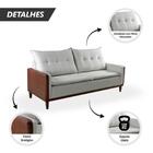 Sofá Living 3 Lugares Miami Linho Corino Nn Estofados 2,20cm