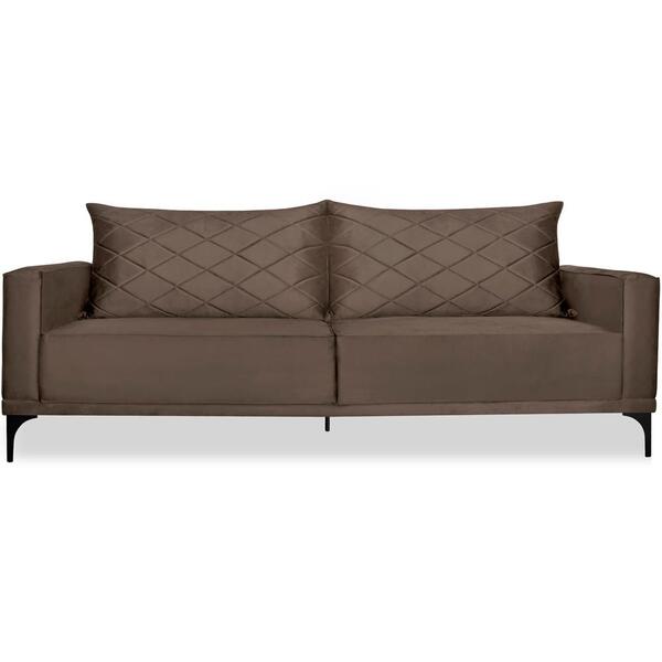 Sofa Living 3 Lugares Nori 220cm Veludo Deluxe Ezz