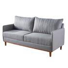 Sofá Living 3 Lugares Persa Tecido Linho Cinza 1,80m