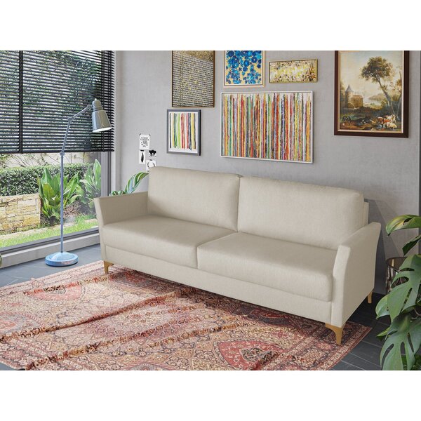 Sofá Living 4 Lugares 230cm Molas Ensacadas Com Almofadas Heb