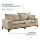 Sofá Living 4 Lugares 240cm Nápoles Pés Madeira    Linho Bege