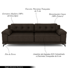 Sofá Living 4 Lugares 255cm Agostino Pés Design Em Ferro Cour