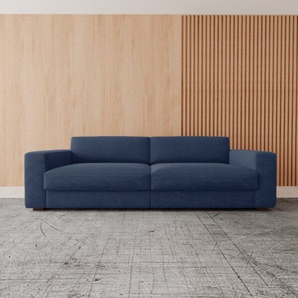 Sofá Living 4 Lugares 260  Mescla Azul Jeans