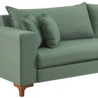 Sofá Living 4 Lugares 260cm Almofadas Soltas Pés Madeira Maci