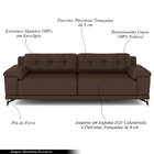 Sofá Living 4 Lugares 275cm Agostino Pés Design Em Ferro Cour